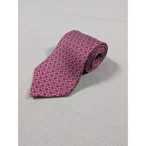 Hermes Paris Silk Neck Tie Men Red Chain Link 3.75 x 60 Made in France 5171 1A